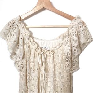 Velvet by Graham Spencer Crochet Dress Ivory S